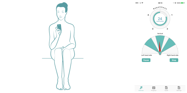 Person sitting in the vertical start position